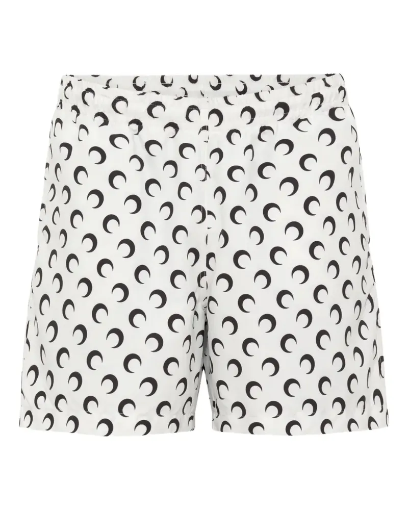 Marine Serre Moon-print swim shorts - Weiß Weiß