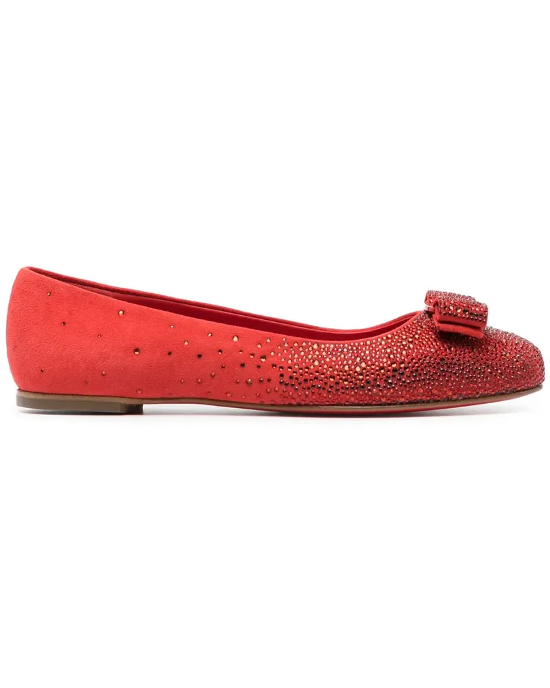 Ferragamo Ballerinas mit Perlenverzierung - Rot Rot