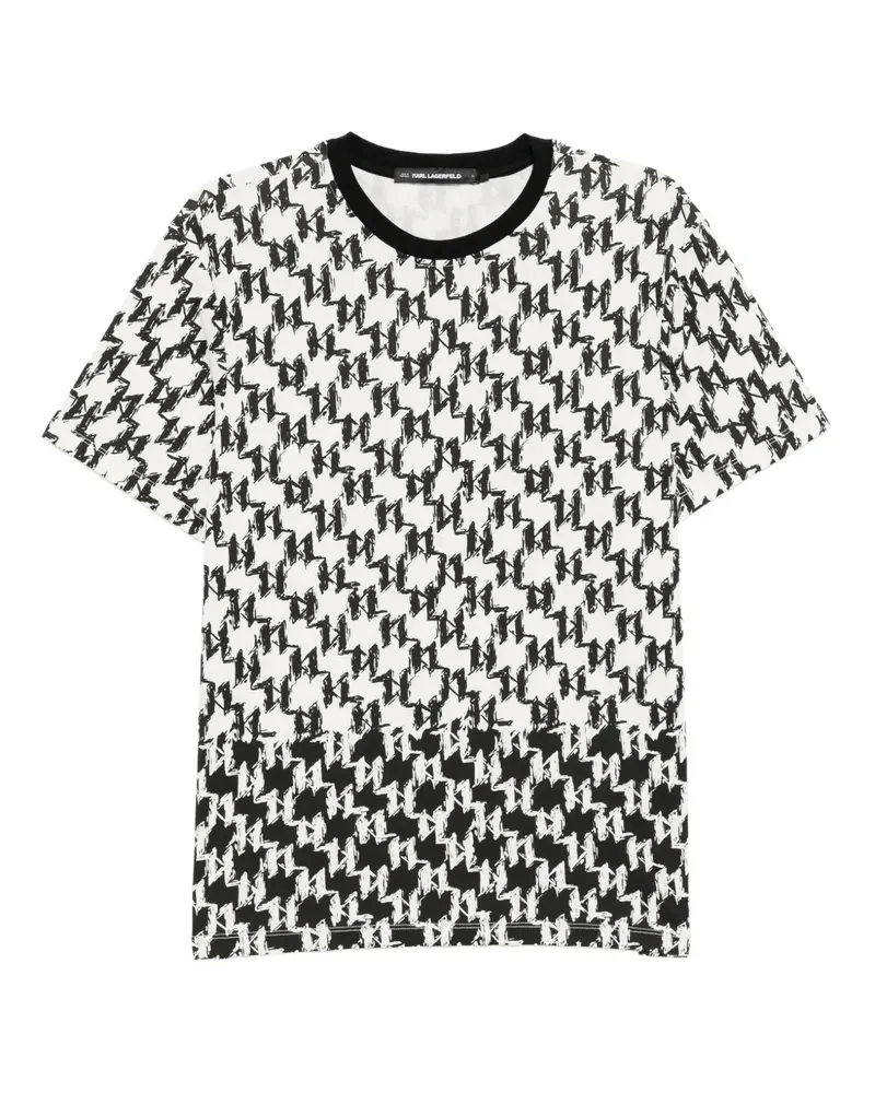 Karl Lagerfeld T-Shirt mit Monogramm - Weiß Weiß