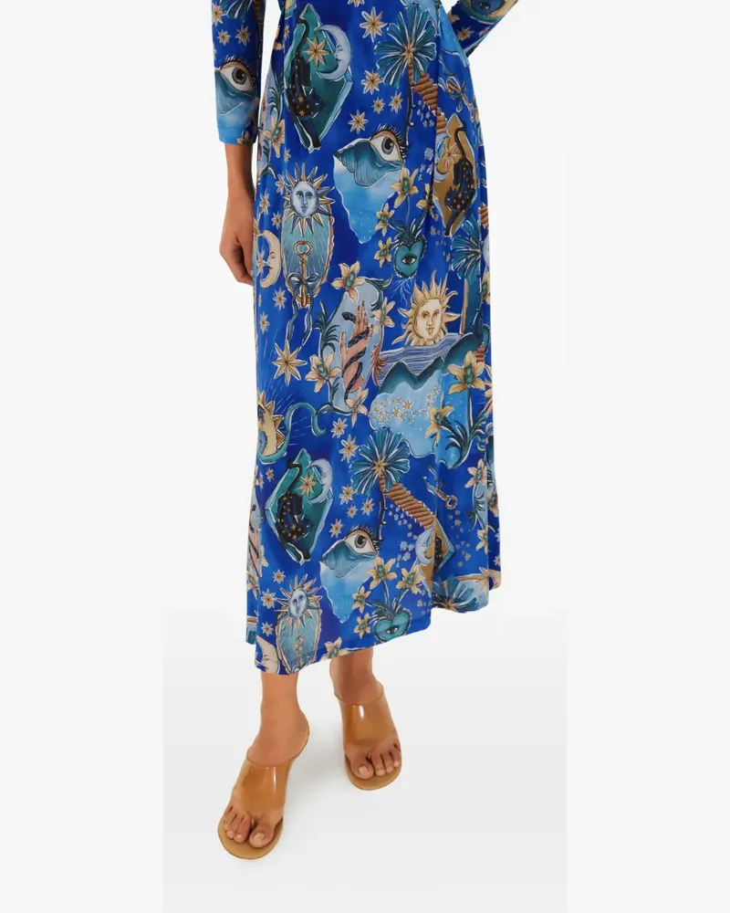 FARM Rio twisted print dress - Blau Blau