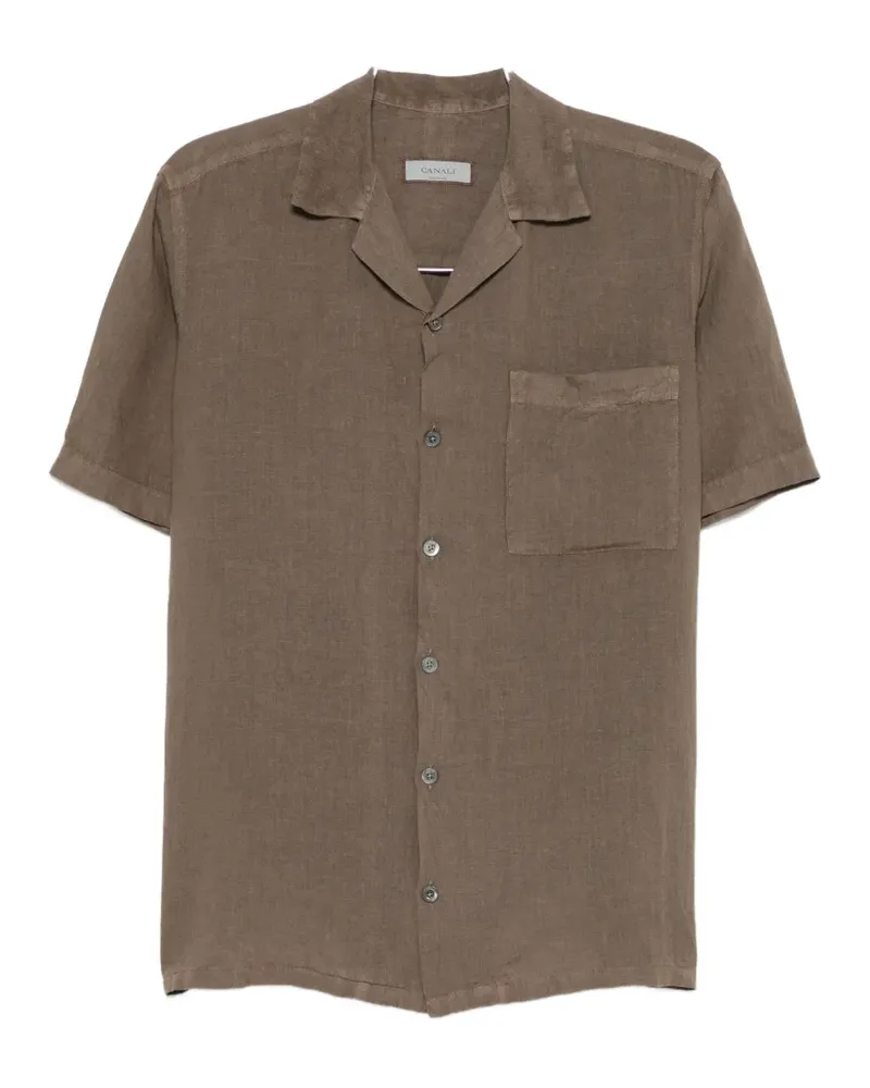 Canali short-sleeve pocket-detail shirt - Braun Braun