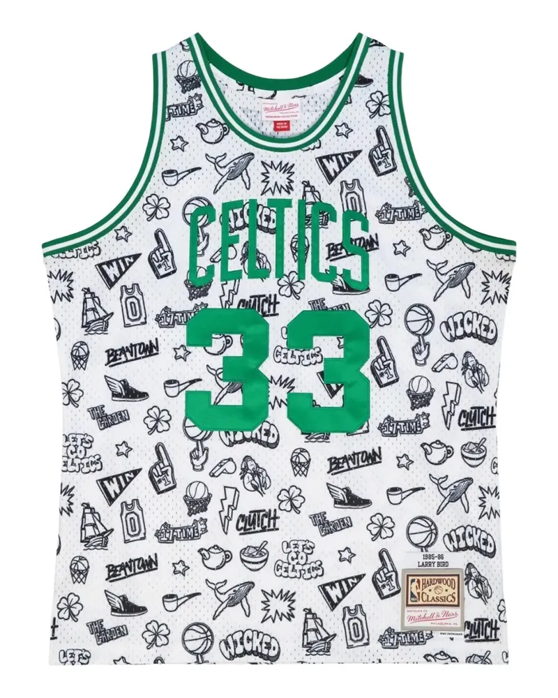Mitchell & Ness Doodle Swingman NBA Boston Celtics 1985-86 Larry Bird Tanktop - Weiß Weiß