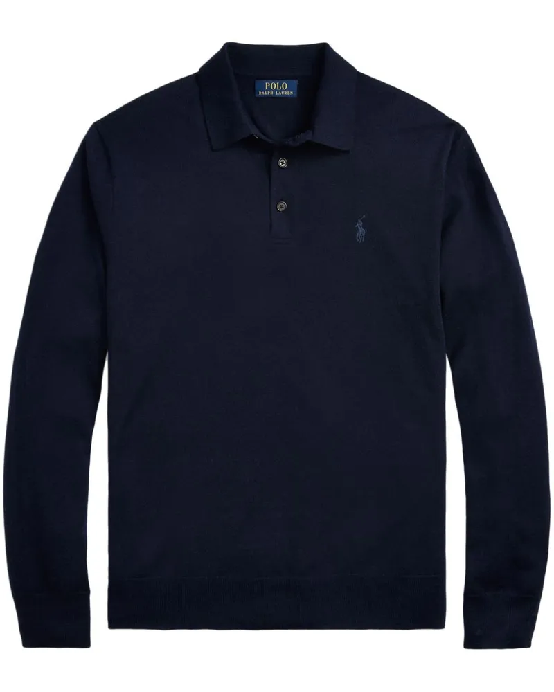 Ralph Lauren Langärmeliges Woll-Poloshirt - Blau Blau