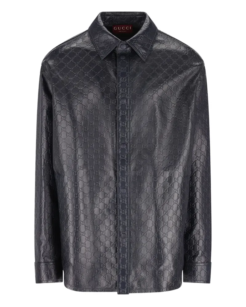 Gucci logo-pattern shirt - Blau Blau