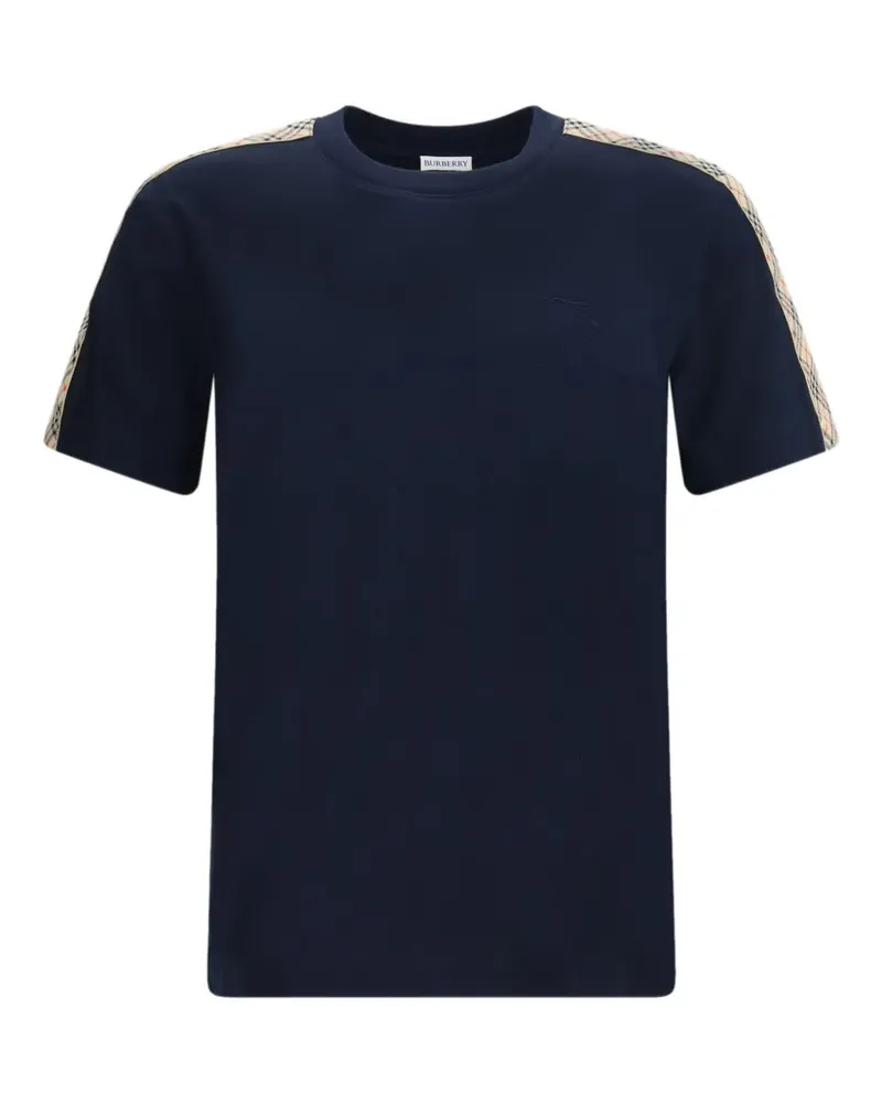 Burberry Kariertes T-Shirt mit Rundhalsausschnitt - Blau Blau