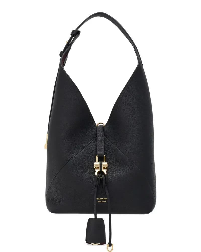 Ferragamo Schultertasche aus Leder - Schwarz Schwarz