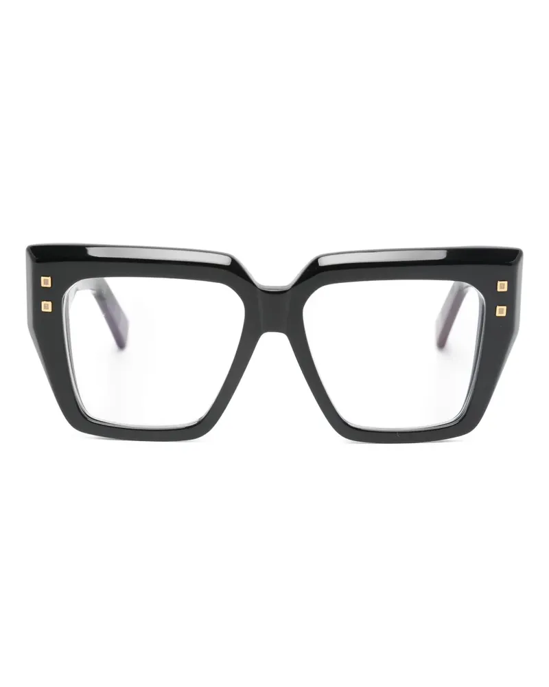 Balmain B-Fame Brille mit eckigem Gestell - Schwarz Schwarz