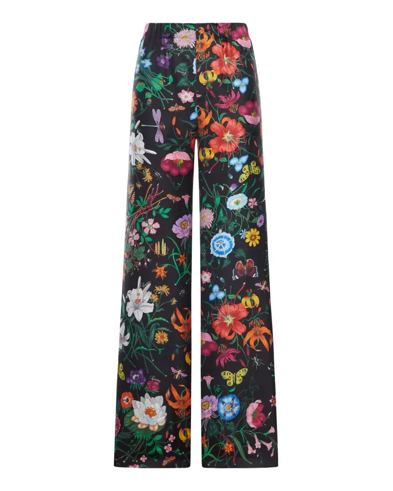 Gucci floral-print palazzo pants - Schwarz Schwarz