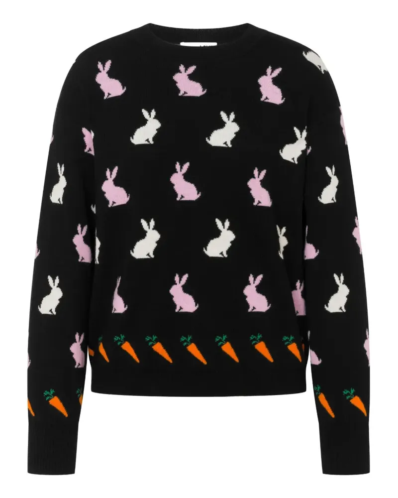 Moschino Intarsien-Pullover aus extrafeiner Wolle - Schwarz Schwarz