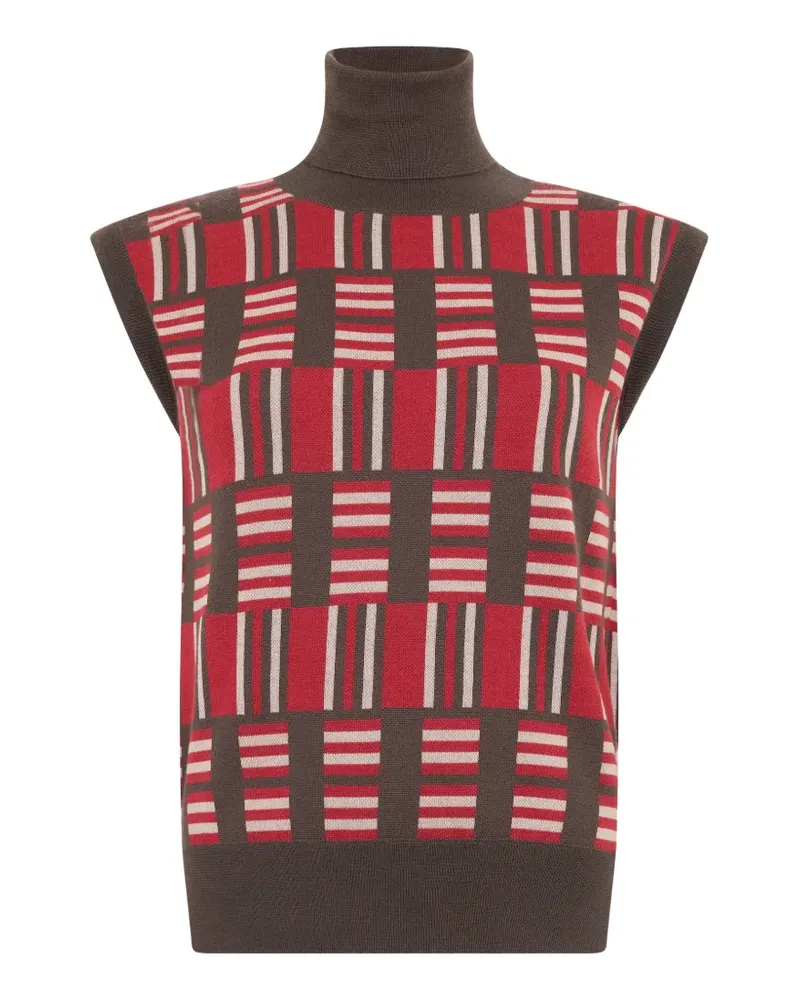 MOORER checkered sleeveless jumper - Braun Braun