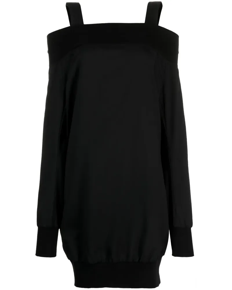 Yohji Yamamoto Langärmeliges Kleid - Schwarz Schwarz