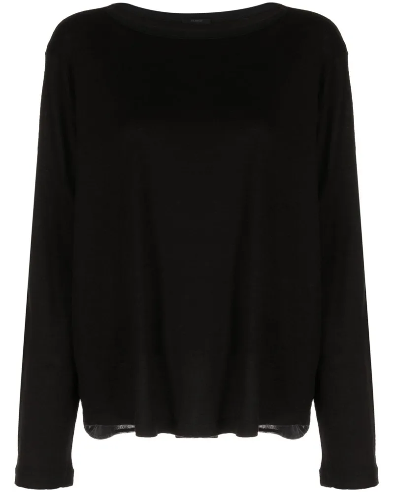 TRANSIT Pullover mit transparentem Einsatz - Schwarz Schwarz
