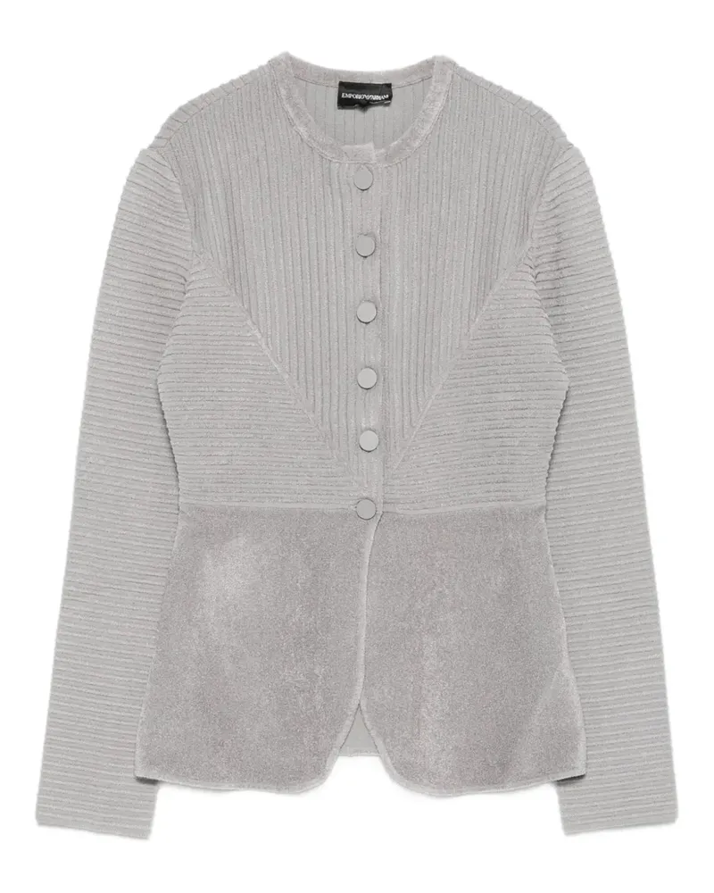 Emporio Armani buttoned textured jacket - Grau Grau