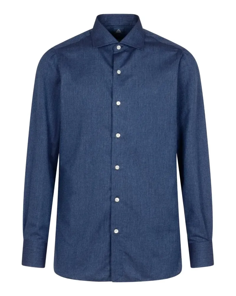 Finamore 1925 houndstooth-pattern shirt - Blau Blau