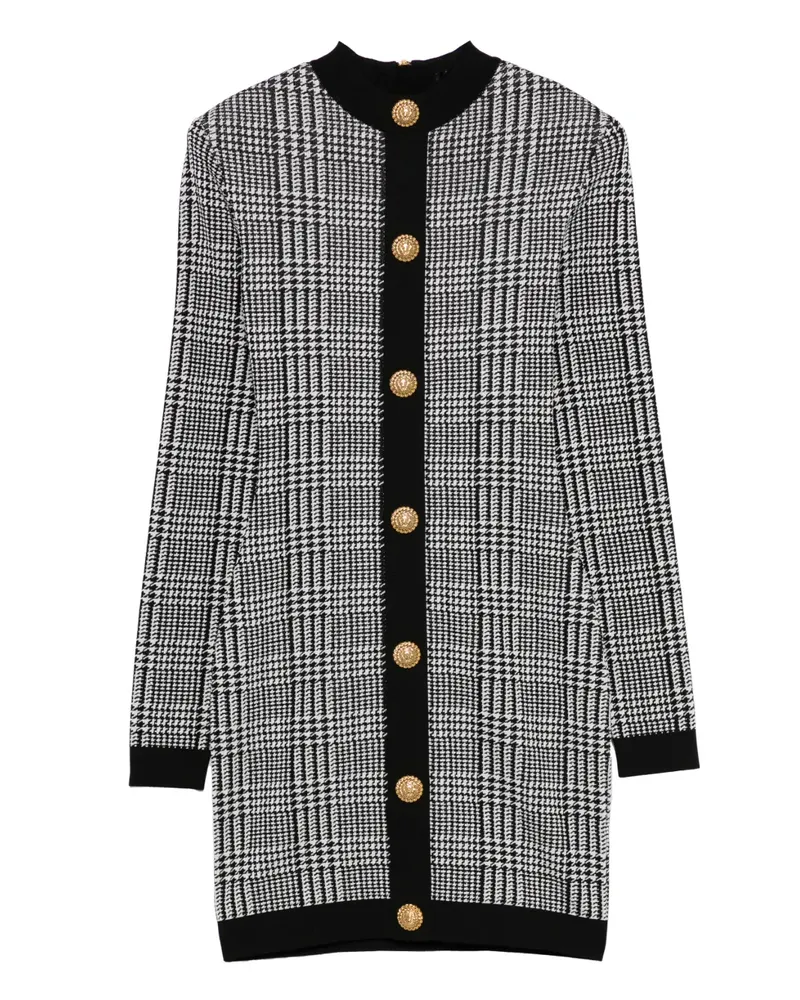 Balmain button-embellishment mini dress - Weiß Weiß