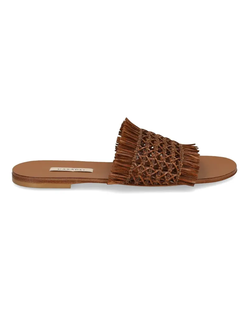 Casadei woven-design fringed sandals - Braun Braun