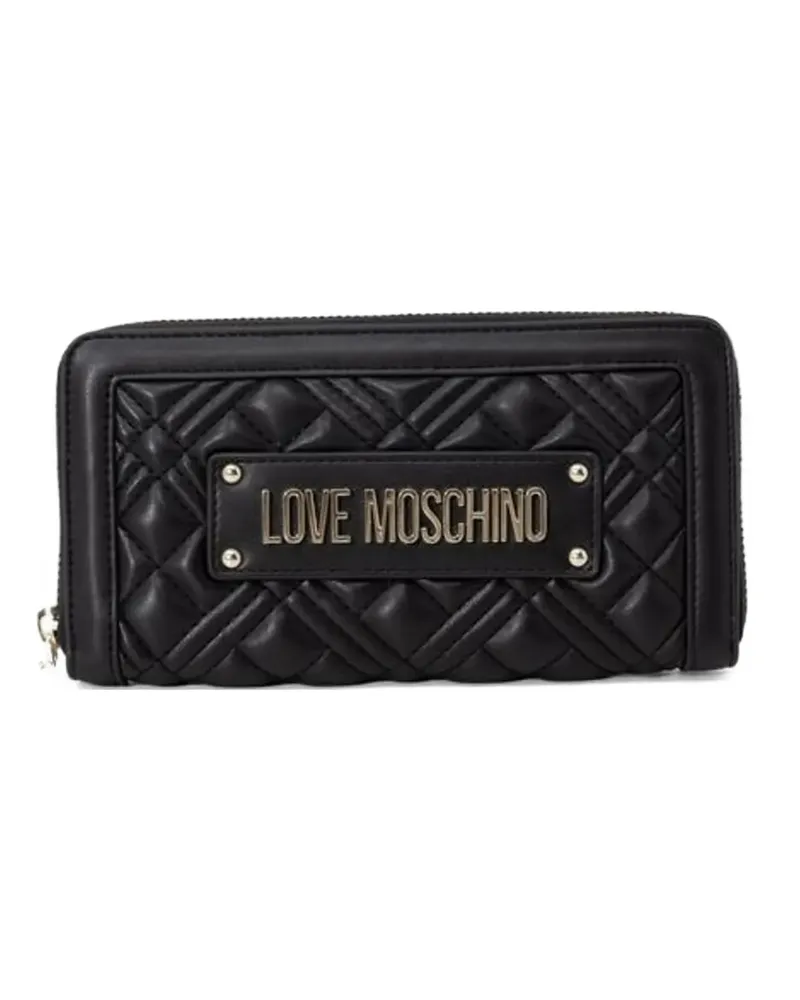 Moschino quilted zip-around wallet - Schwarz Schwarz