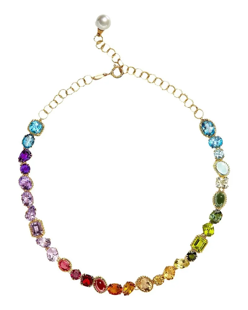 Dolce & Gabbana 18kt Rainbow Gelbgoldhalskette mit Schmuckstein Gold