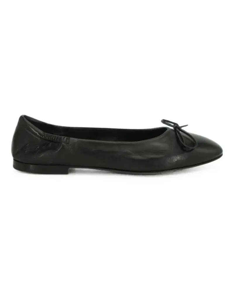 POMME D'OR Giorgia 0450 Ballerinas aus Leder mit Schleife - Schwarz Schwarz