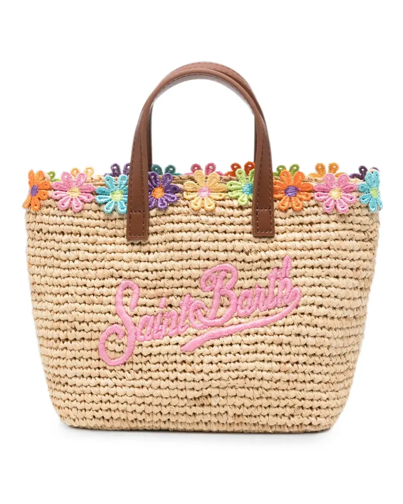 MC2 Saint Barth Mini City Tote Bag mit Blumenstickerei - Nude Nude