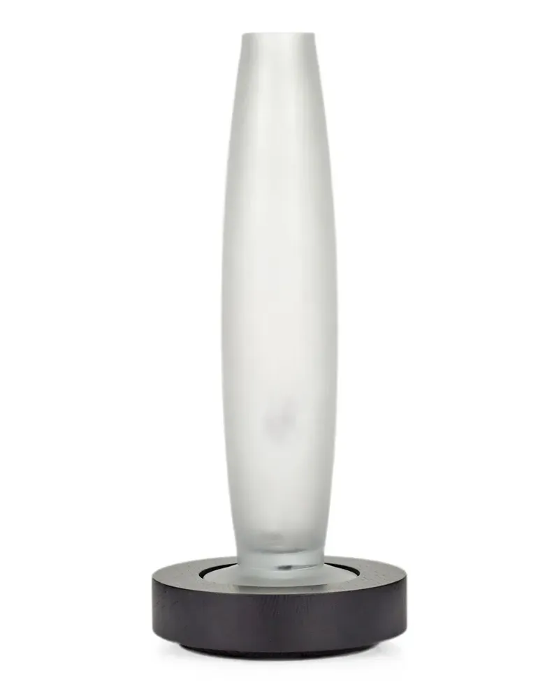 Serax LYS 2 frosted-glass wooden-base vase - Weiß Weiß
