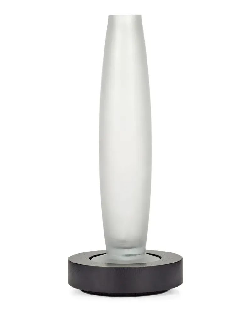 Serax LYS 2 Vase aus Mattglas mit Holzboden - Weiß Weiß
