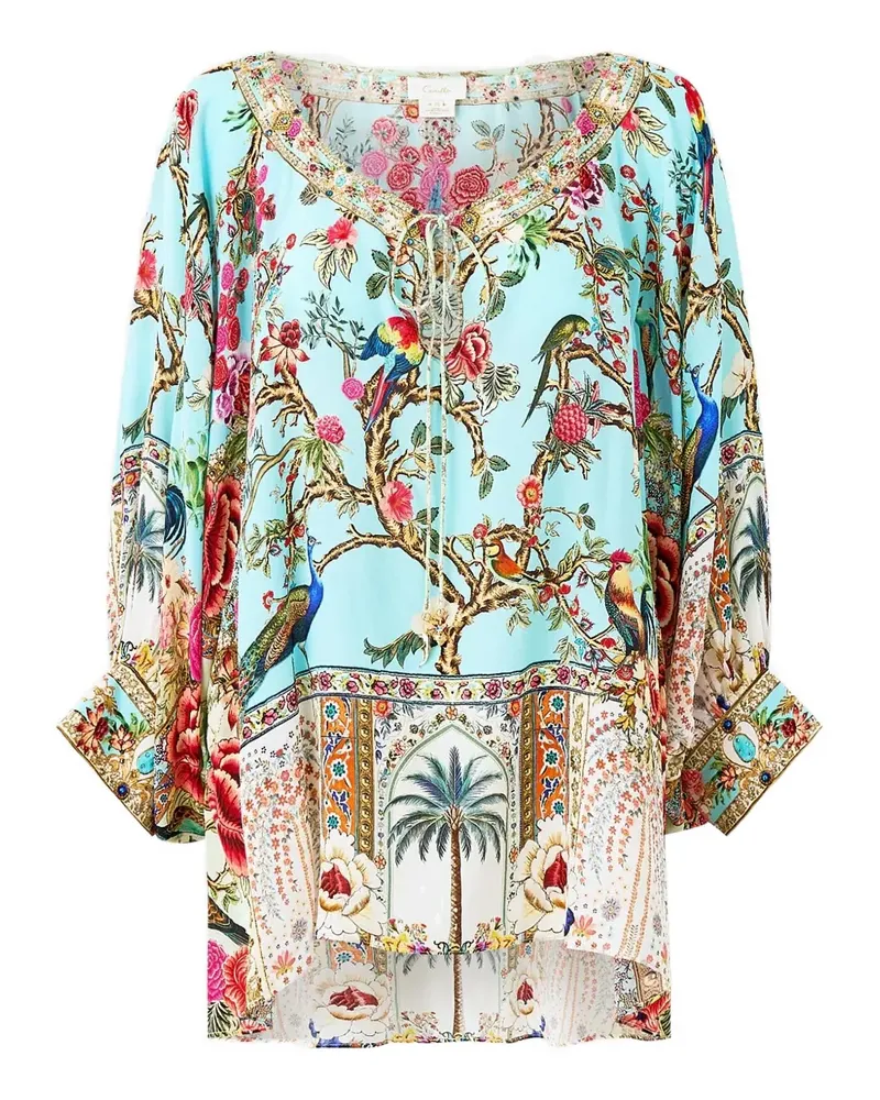 Camilla Sultans and Queens Bluse mit Schleifendetail - Blau Blau