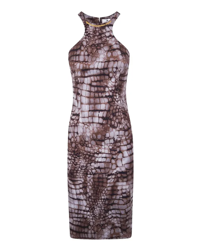 Elisabetta Franchi animal-print midi dress - Braun Braun