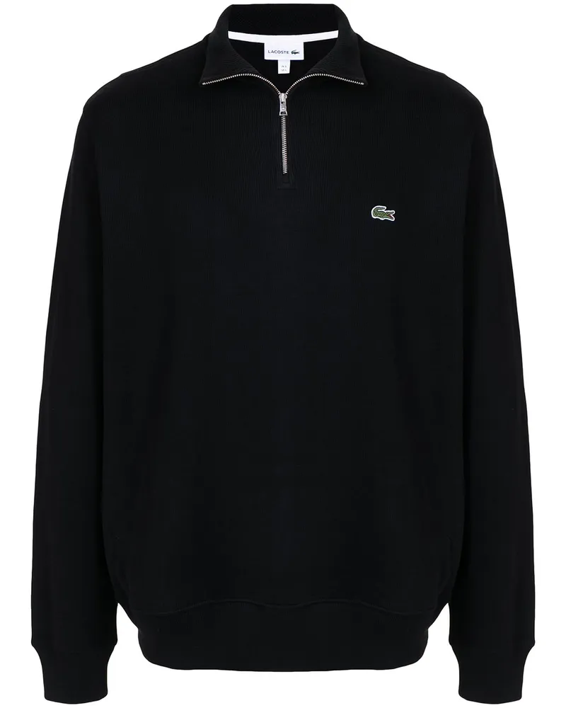 Lacoste Sweatshirt mit Kroko-Stickerei - Schwarz Schwarz