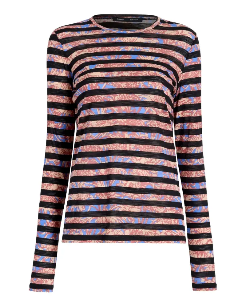 Proenza Schouler Gestreiftes Mia Oberteil mit Print - Schwarz Schwarz