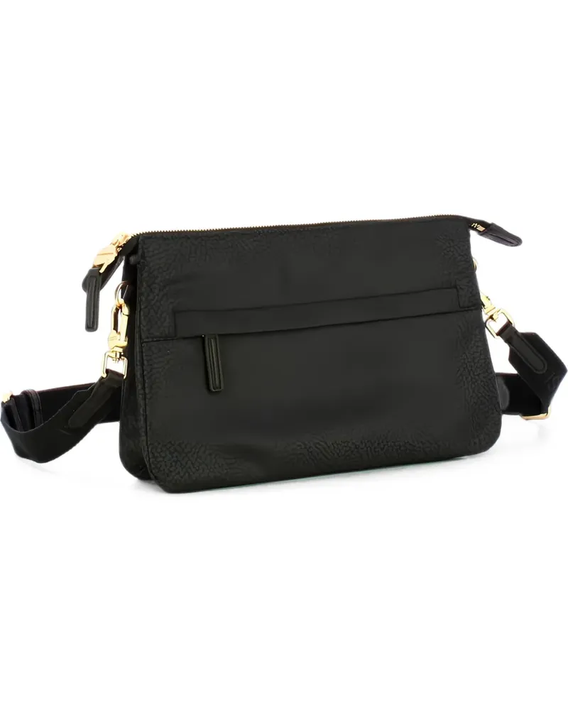 Borbonese Strukturierte Op' Schultertasche - Schwarz Schwarz