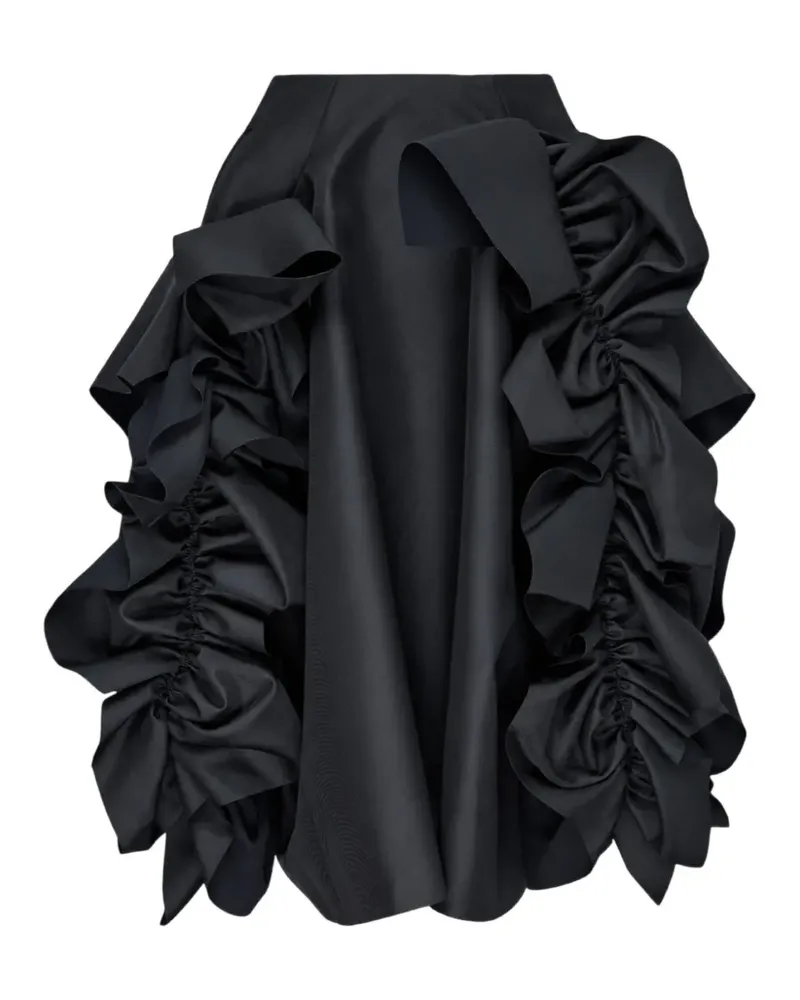 Comme des Garçons Asymmetrischer Rock mit Rüschen - Schwarz Schwarz