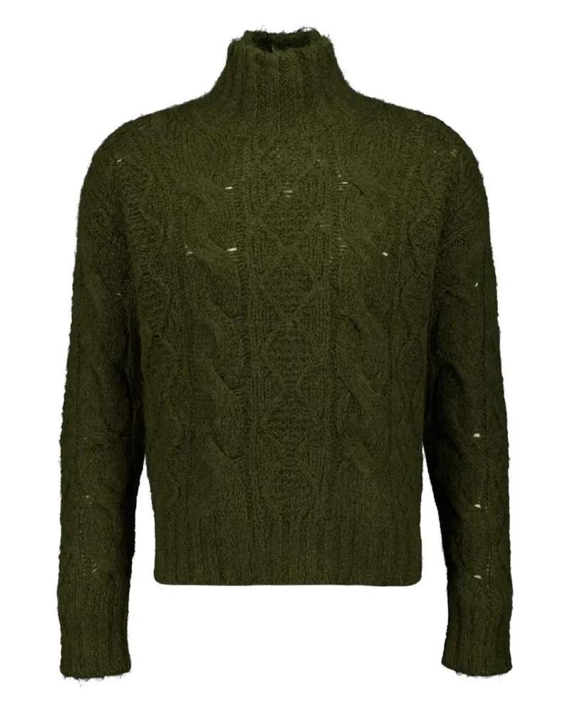 Piacenza Cashmere Pullover mit Zopfmuster - Grün Grün