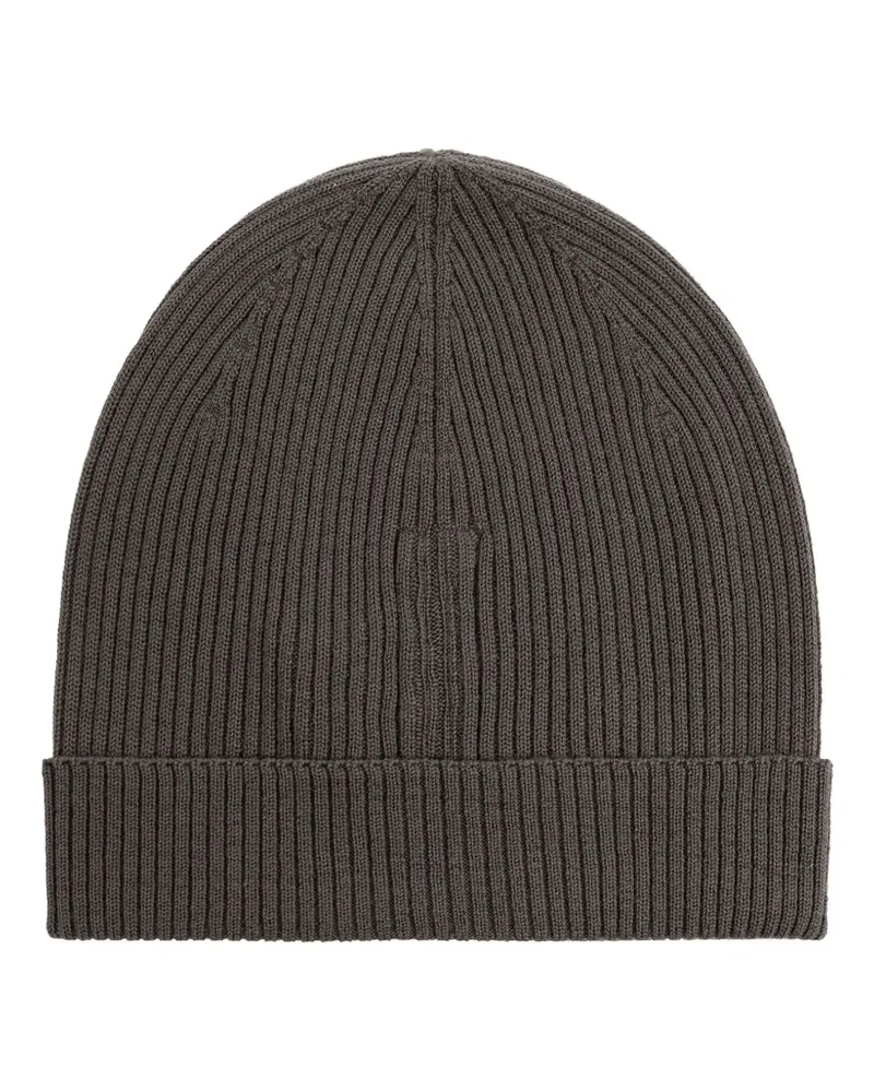 Rick Owens Gerippte Beanie - Grau Grau