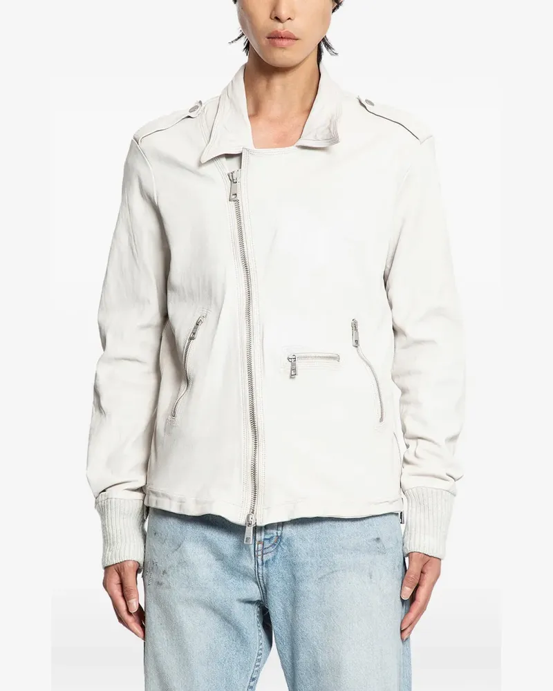 Giorgio Brato crinkled biker jacket - Weiß Weiß