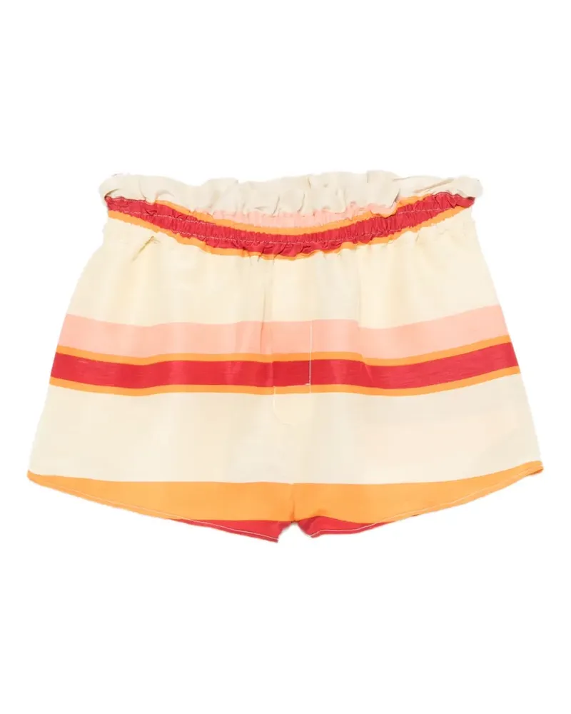 Raquel Diniz striped paperbag-waist shorts - Nude Nude