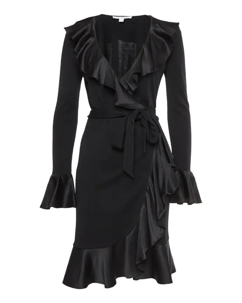 Diane von Furstenberg Midikleid im Wickelstil - Schwarz Schwarz