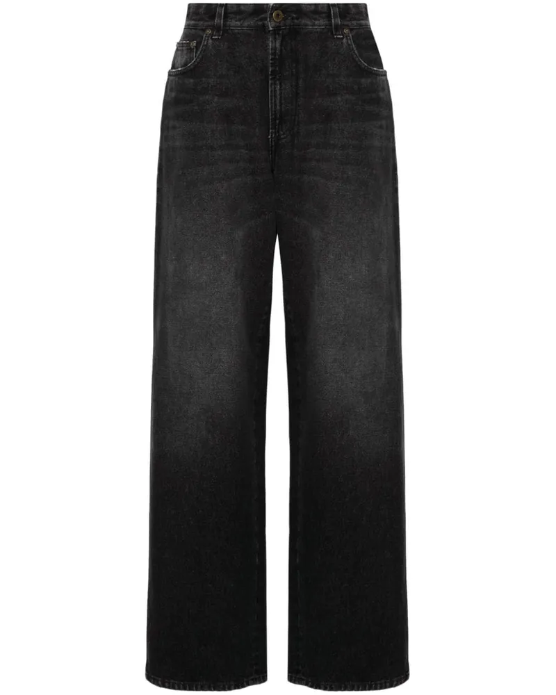 Jean Paul Gaultier Body Jeans mit Marinière-Print - Schwarz Schwarz