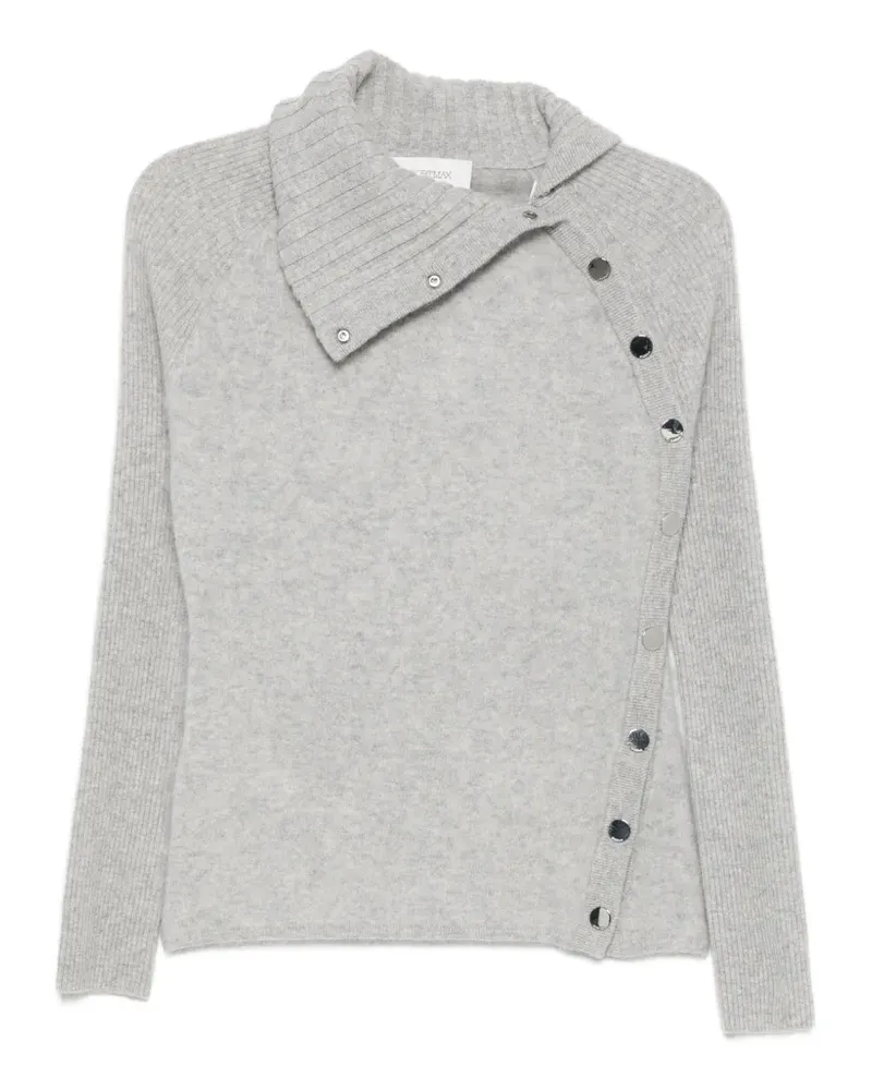 SPORTMAX Asymmetrischer Strick mit gerippten Ärmeln - Grau Grau