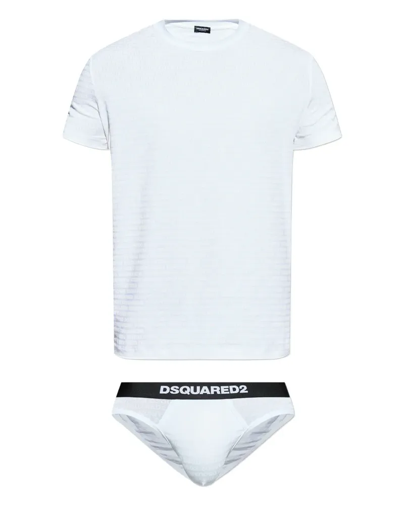 Dsquared2 Slip mit Logo-Print - Weiß Weiß