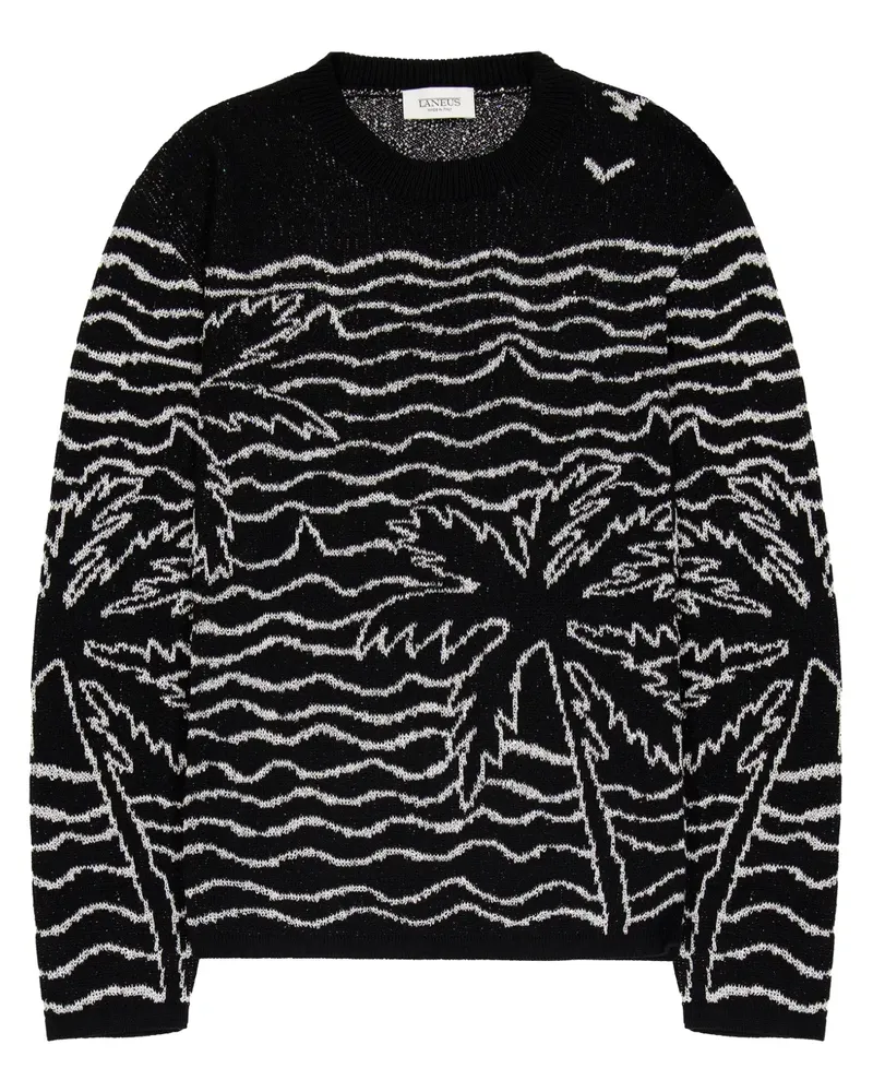Laneus Pullover mit Jacquard - Schwarz Schwarz