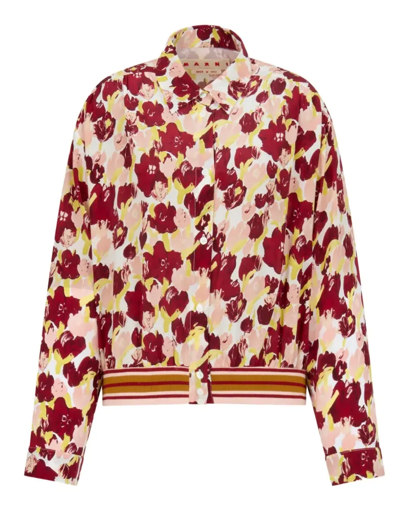 Marni floral striped silk shirt - Rot Rot