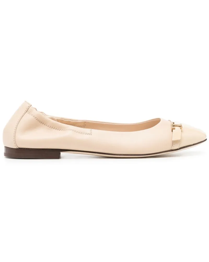 TOD'S Ballerinas mit Logo-Schild - Nude Nude