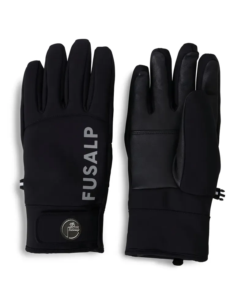 FUSALP Handschuhe mit Logo-Print - Schwarz Schwarz