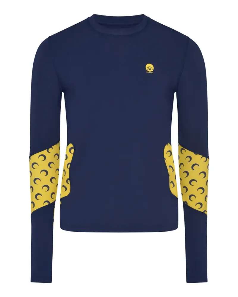 Marine Serre Athleisure LS moon-print top - Blau Blau