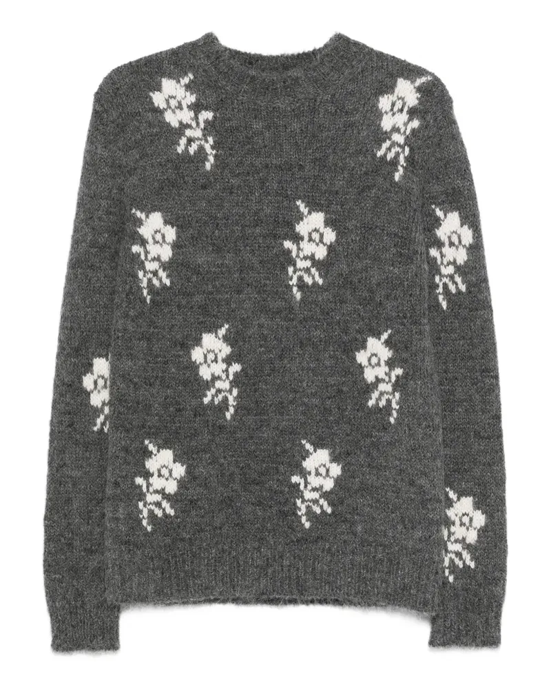 Jil Sander Pullover mit Blumenmuster - Grau Grau