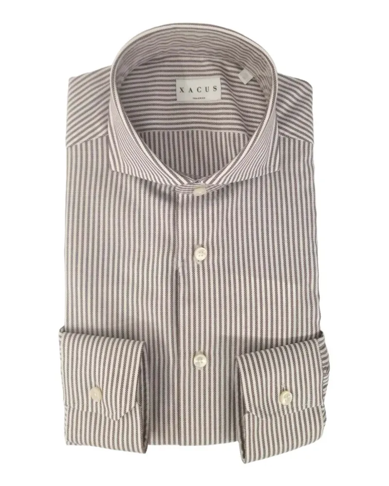 XACUS striped long-sleeve shirt - Weiß Weiß