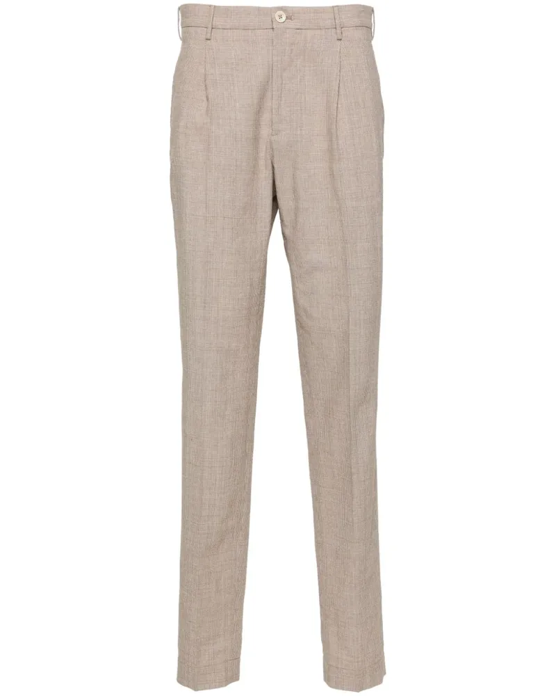 Incotex Hose mit kleinem Karo - Braun Braun