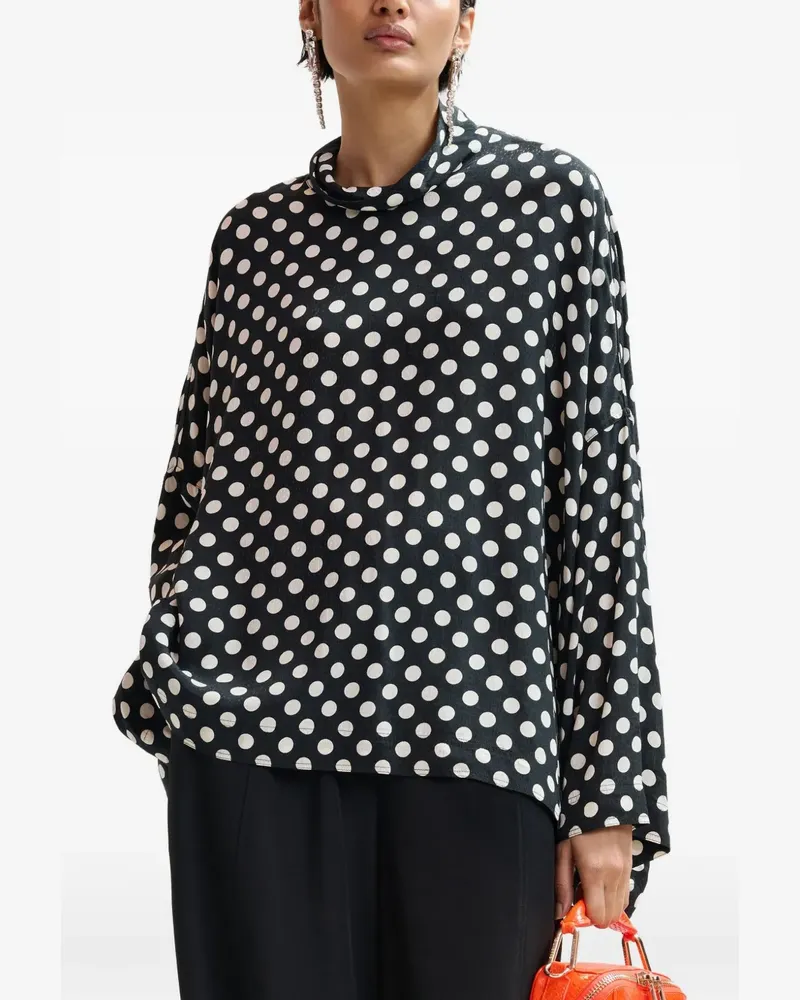 Essentiel Joyetta polka-dot long-sleeve blouse - Schwarz Schwarz