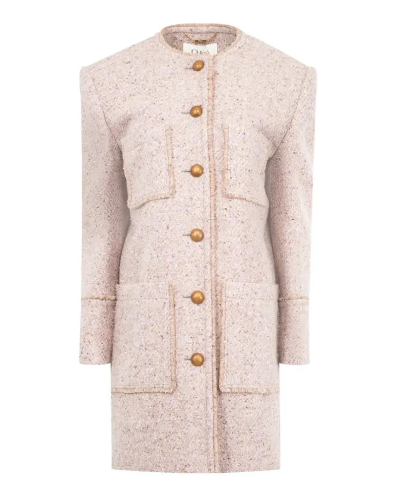 Chloé button patch pocket coat - Rosa Rosa